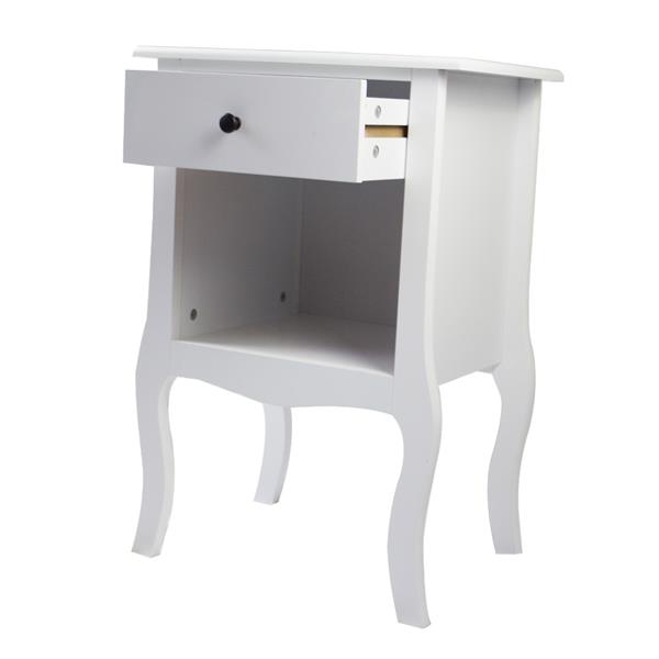 European Bedside Table-One Pump White