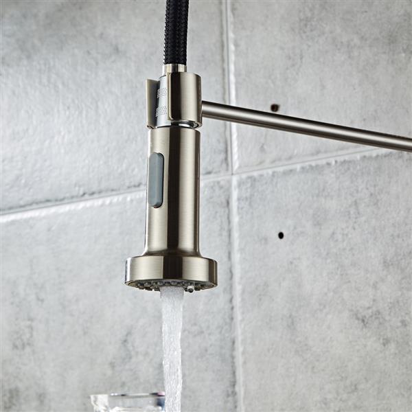 Pull-down Kitchen Faucet-Brushed Nylon Water Pipe