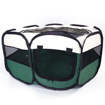 HOBBYZOO 36\\" Portable Foldable 600D Oxford Cloth & Mesh Pet Playpen Fence with Eight Panels Green