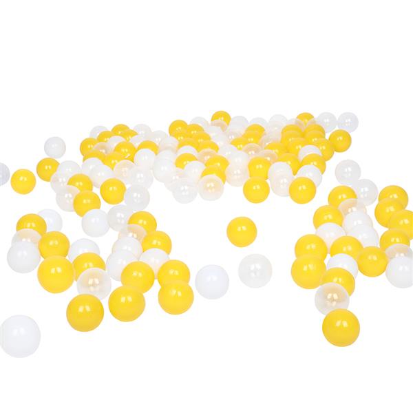 200pcs 5.5cm Fun Soft Plastic Ocean Ball Swim Pit Toys Baby Kids Toys （Yellow white Transparent）