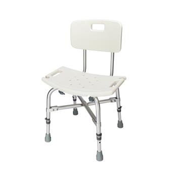 FCH Medical Bathroom Safety Shower Tub Heavy Duty Aluminium Alloy Bath Chair Bench with Back White