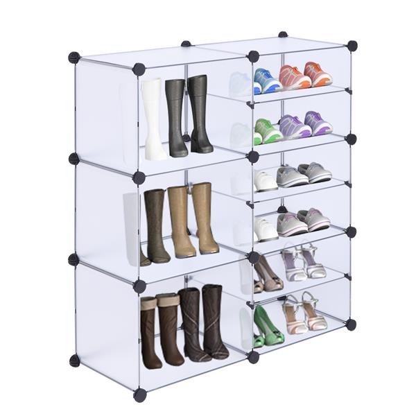 9-Cube Storage Unit, Interlocking Organizer with Divider Design, Modular Cabinet, Bookcase for Closet Bedroom Kid's Room