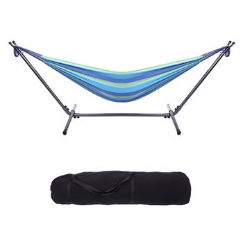 Portable Outdoor Polyester Hammock Set Blue & Green