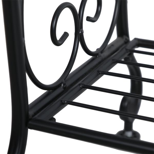 Metal Free Standing Towel Rack Stand with Shelf, Black