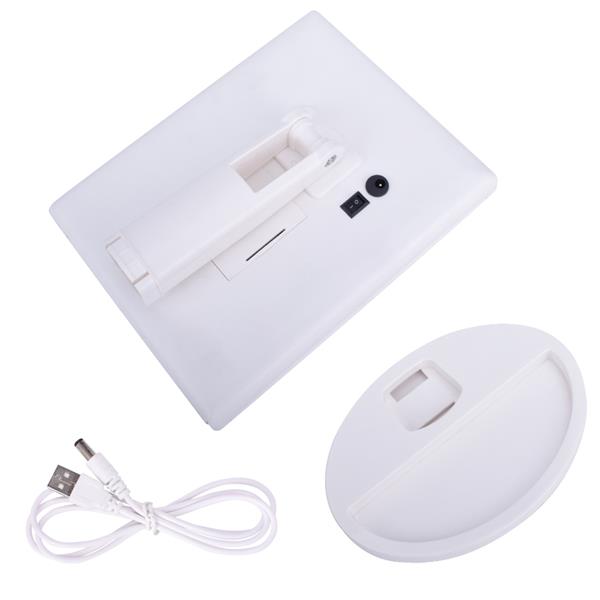 24LED Magnifier Makeup Light 2 Sides 1X Magnification Mirror 1 Side 2X Magnification Mirror 1 Side 3X Magnification Mirror 180 Degree Universal Shaft Touch Switch White Usb Plug-In (Usb Cable Without