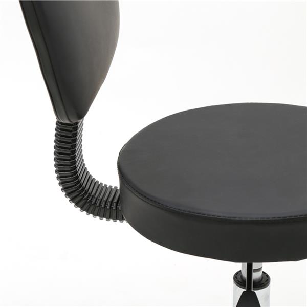 Round Shape Adjustable Salon Stool with Back Black