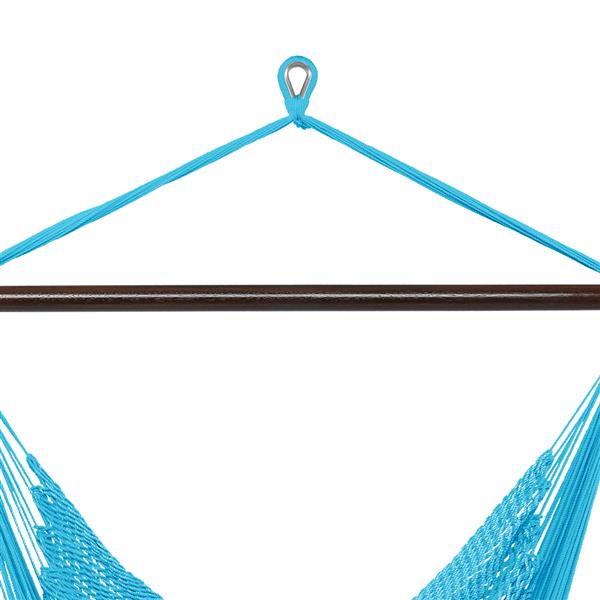 Caribbean Large Hammock Chair Swing Seat Hanging Chair with Tassels Light Blue