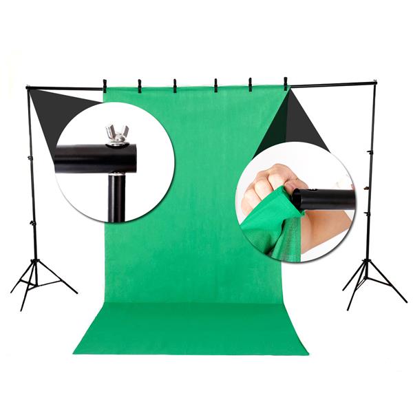 135W Soft Light Box with Background Stand Muslim Cloth (Black & White & Green) Set US Standar(Do Not Sell on Amazon)