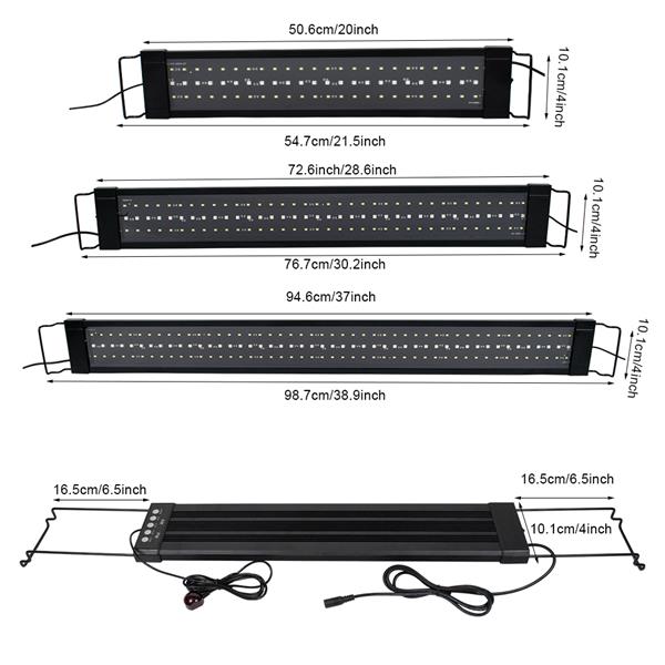 16W 72LED Solar Light Grass Lamp With Remote Control 19.96inch  Suitable For 19.96-33.86inch Long Aquarium Black