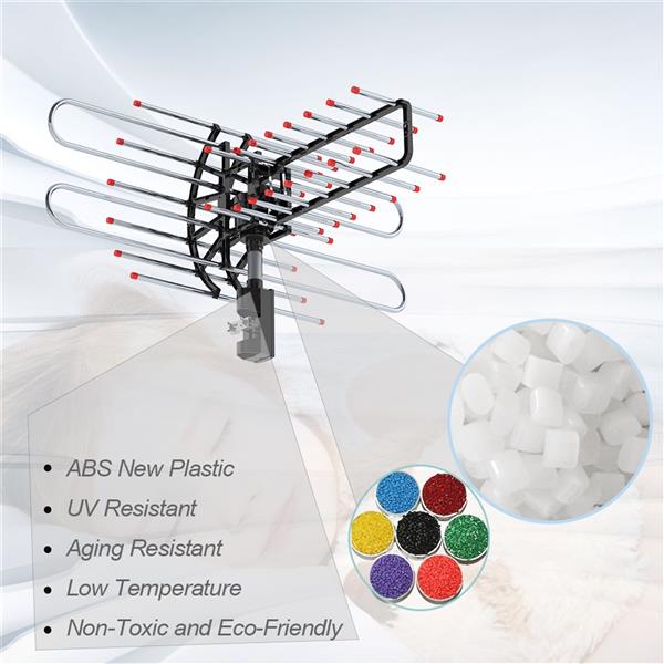 TA-851 Plus 360°Rotation UV Dual Frequency 45-860MHz 22-38dB 42.65ft cable Outdoor Antenna