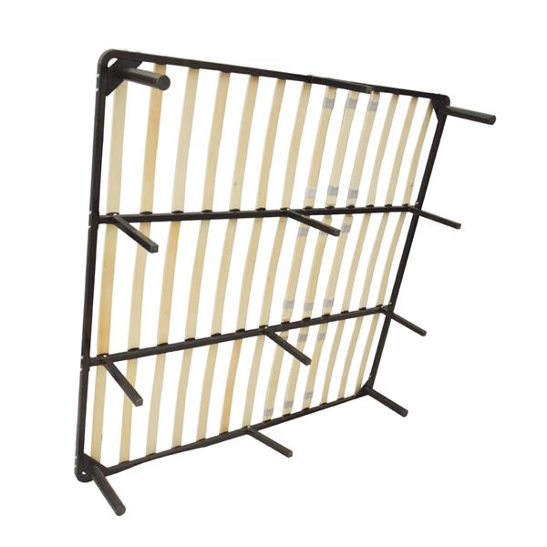 79*75*14 Wooden Bed Slat and Metal Iron Stand King Size Iron Bed Black