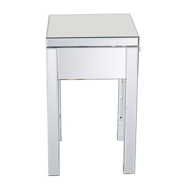 Modern and Contemporary Small 1 Drawer Mirrored Nightstand Bedside Table