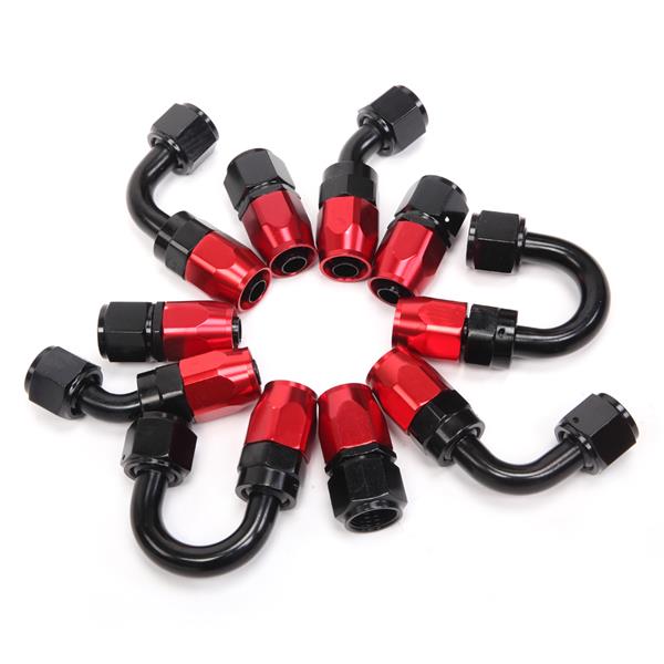 8AN 20-Foot Universal Black Fuel Pipe   10 Red and Black Connectors