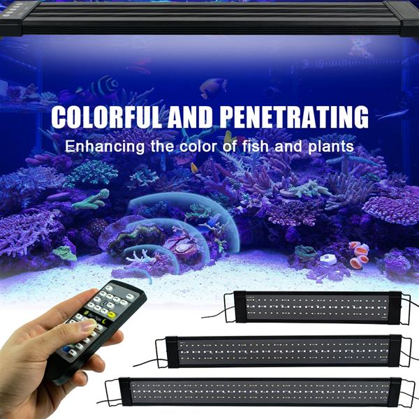 16W 72LED Solar Light Grass Lamp With Remote Control 19.96inch  Suitable For 19.96-33.86inch Long Aquarium Black