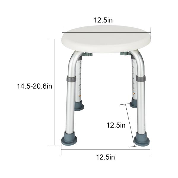 Medical Bathroom Safety Shower Tub Aluminium Alloy Bath Chair Bench with Adjustable Height White