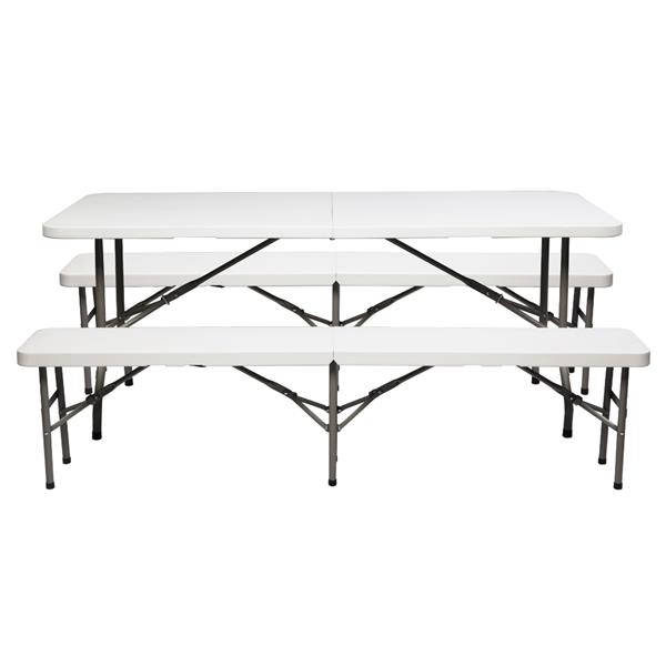 6ft 塑料 可折叠 长方形 桌椅套装（桌椅可单独售卖）-2