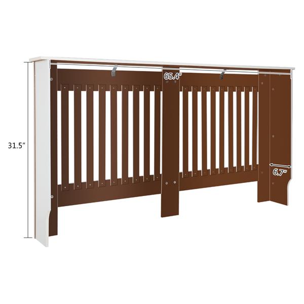 Simple Traditional Design Ventilated E1 MDF Board Vertical Stripe Pattern Radiator Cover White XL