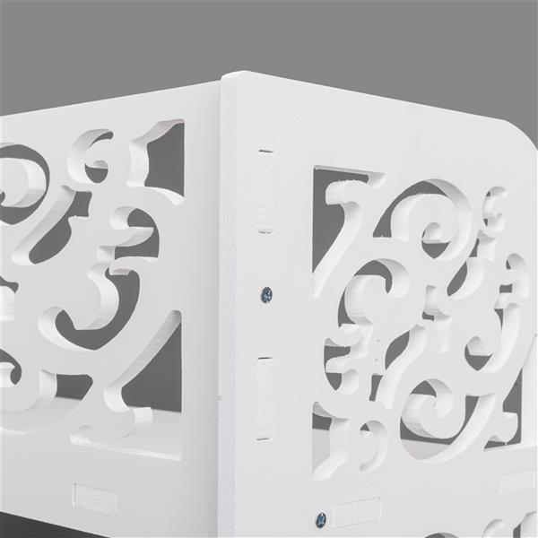 Wood-plastic Board Six Tiers Carved Shoe Rack White B
