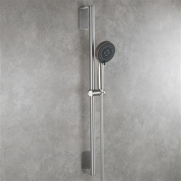 Shower Set Include Lengthened Shower Bar Shower Head and Hose for Showering, Brushed Nickel