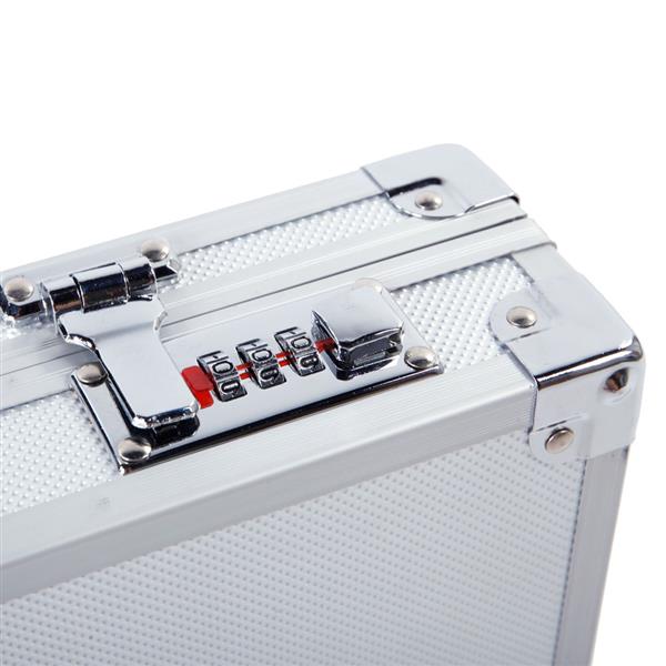 45*25*7.5cm Aluminum New Framed Locking Gun Pistol HandGun Lock Box Hard Storage Carry Case Silver