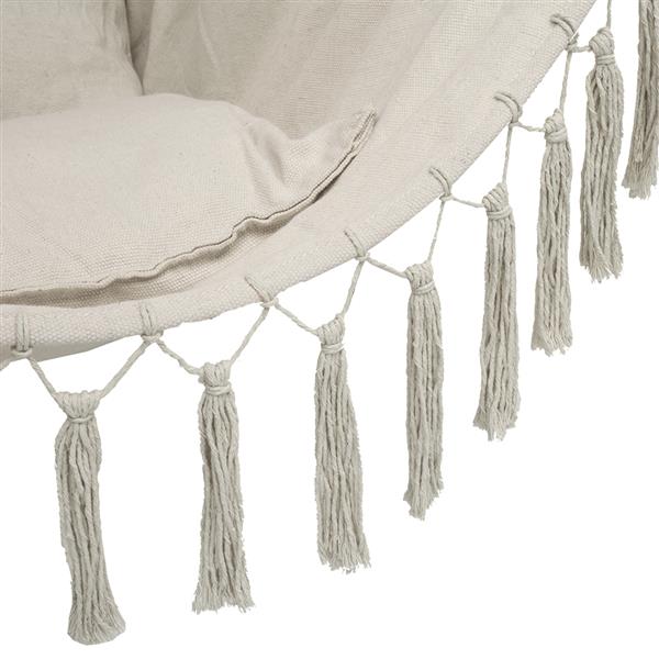 1.5*1.2m Tassel Plus Pillow Hanging Chair Beige