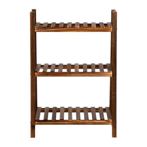 3 Layers 60 Cm Long Succulent Indoor And Outdoor Multifunctional Carbonized Wood Plant Rack