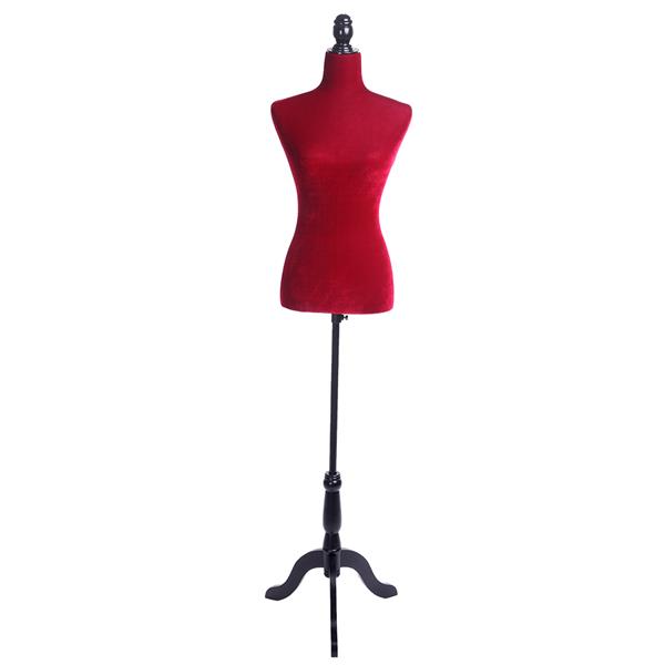 Half-Length Foam & Brushed Fabric Coating Lady Model for Clothing Display Red