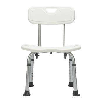 Medical Bathroom Safety Shower Tub Aluminium Alloy Bath Chair Seat Bench with Hygienic Cutout Design White