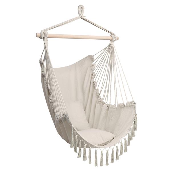 1.5*1.2m Tassel Plus Pillow Hanging Chair Beige