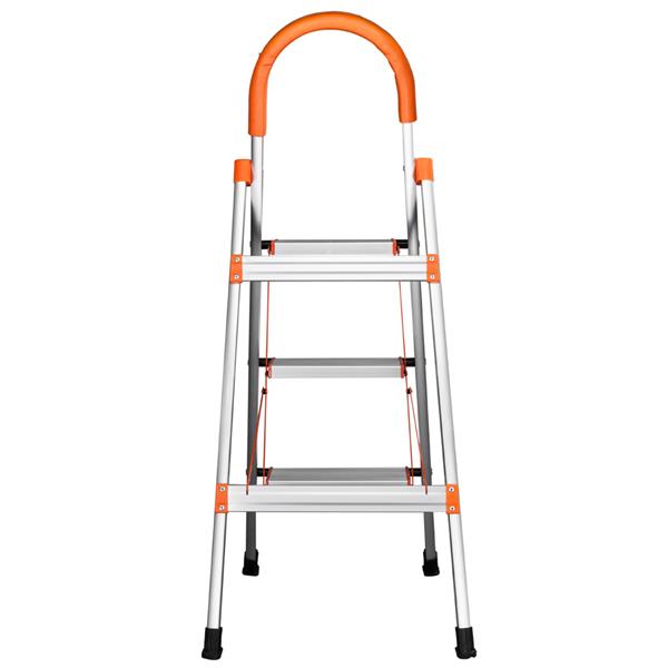 Portable Non-slip 3 Step Aluminum Ladder, Folding Platform Steel Step Stool, 330Lbs Capacity