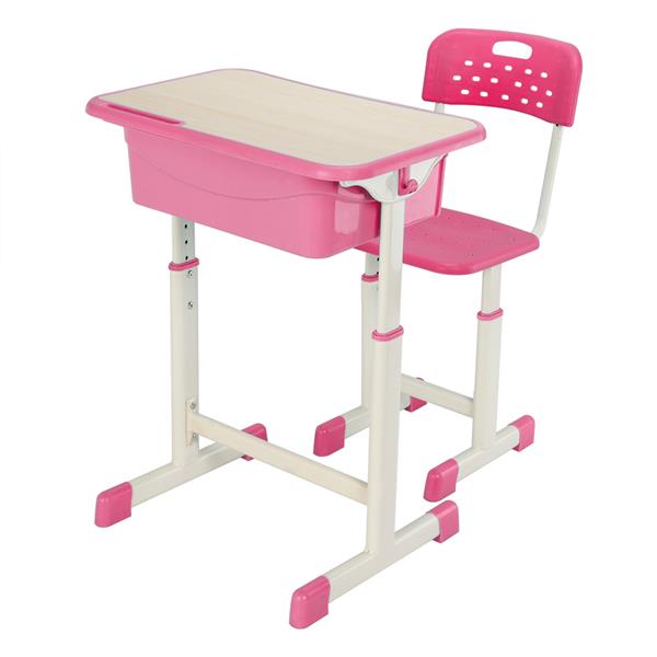 Adjustable Student Desk and Chair Kit Pink