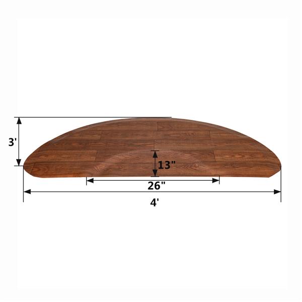 4′x 3′x1/2" Beauty Salon Semicircle Anti-fatigue Salon Mat Wood Grain Model