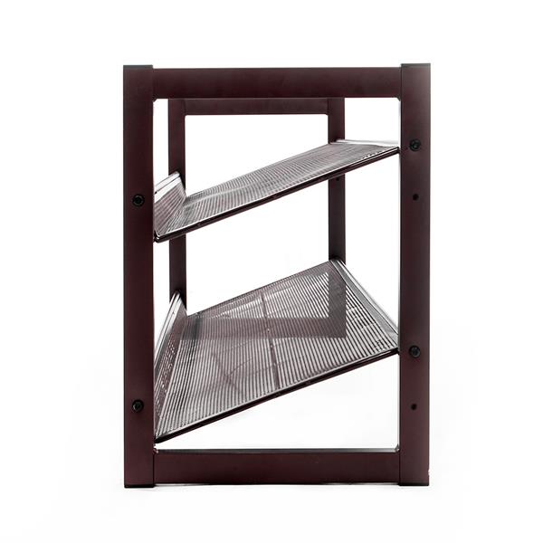 2-layer Iron Oblique Plane Shoe Rack Chromeplate