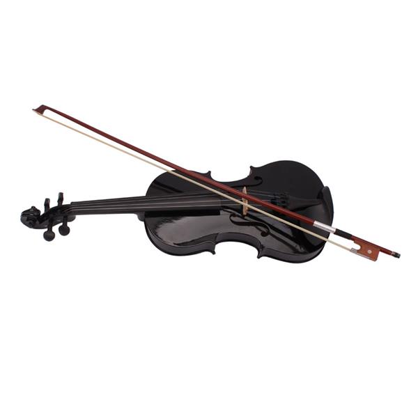 New 4/4 Acoustic Violin Case Bow Rosin Black