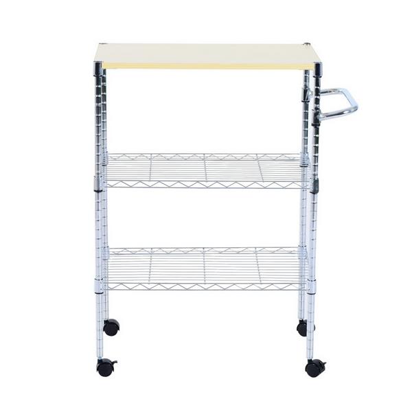 3-Tier Rolling Kitchen Trolley Cart Steel Island Storage Utility Service Dining