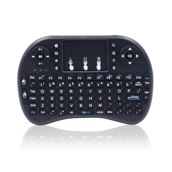MINI i8 2.4GHz 3-color Backlight Wireless Keyboard with Touchpad Black