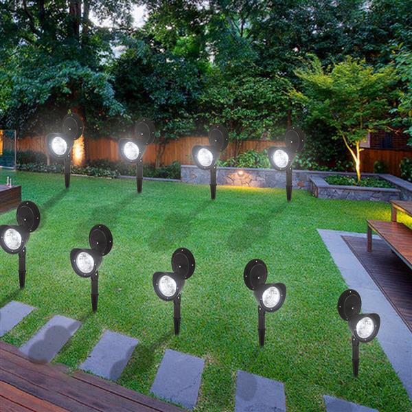 2pcs Solar Landscape Spotlight LED Lighting Plastic for Outdoor Garden Yard Porch Pool