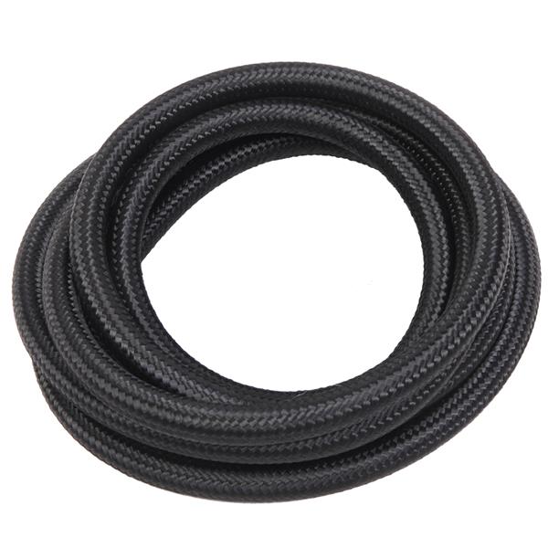 8AN 12-Foot Universal Black Fuel Hose   6 Black Connectors