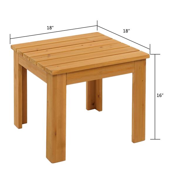 Wooden Square Side End Table Patio Coffee Bistro Table Indoor Outdoor Natural