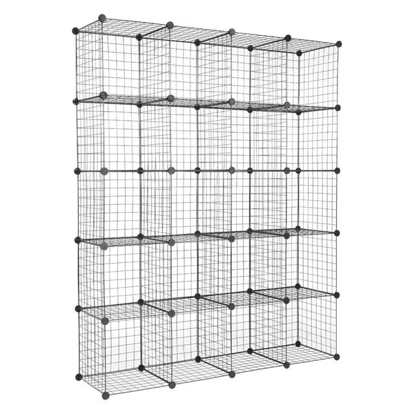 20-Cube Organizer Cube Storage Storage Shelves Wire Cube Storage Origami Shelves Metal Grid Multifunction Shelving Unit Modular Cubbies Organizer Bookcase