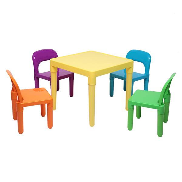 Set of Plastic Table And Chair for Children, One Desk And Four Chairs (50x50x46cm)