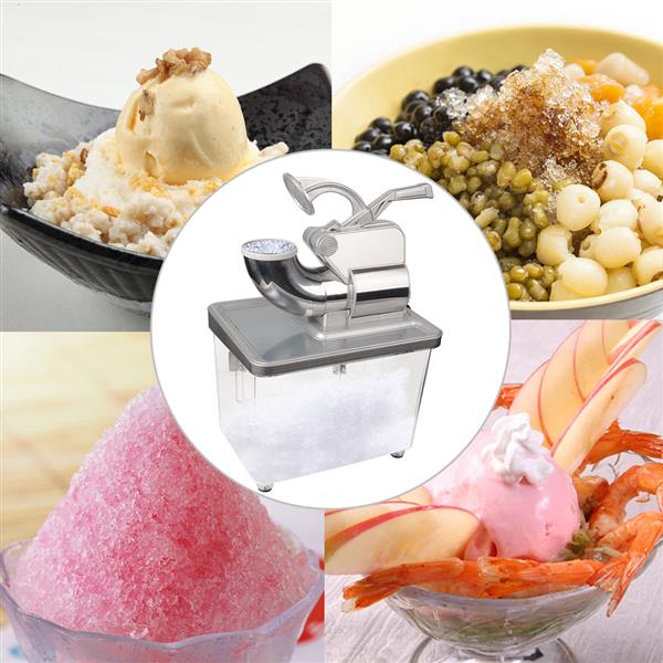 BY-300XTD 120V 350W Commercial Removable Dual Blades Electric Ice Crusher Silver