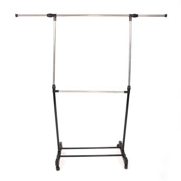 Single-bar Horizontal-stretching Stand Clothes Rack Black