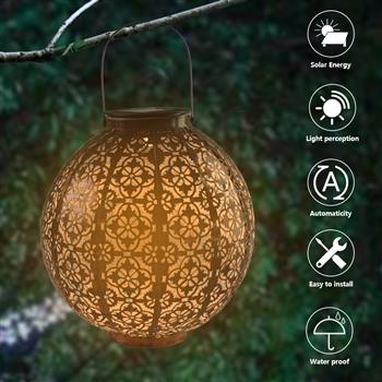 LED F5 Straw Hat Lamp Beads Solar Light Control Automatic Induction Garden Decoration Lamp Outdoor Waterproof Garden Retro Iron Lamp Battery Capacity 600MAH 0.06W Warm White Solar Panel 2V 40ma Handle