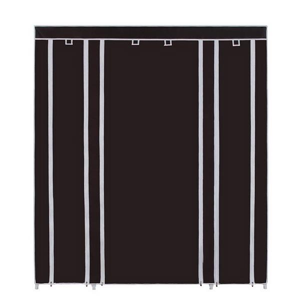 69" Portable Clothes Closet Wardrobe Storage Organizer with Non-Woven Fabric  Quick and Easy to Assemble  Extra Strong and Durable Dark Brown 