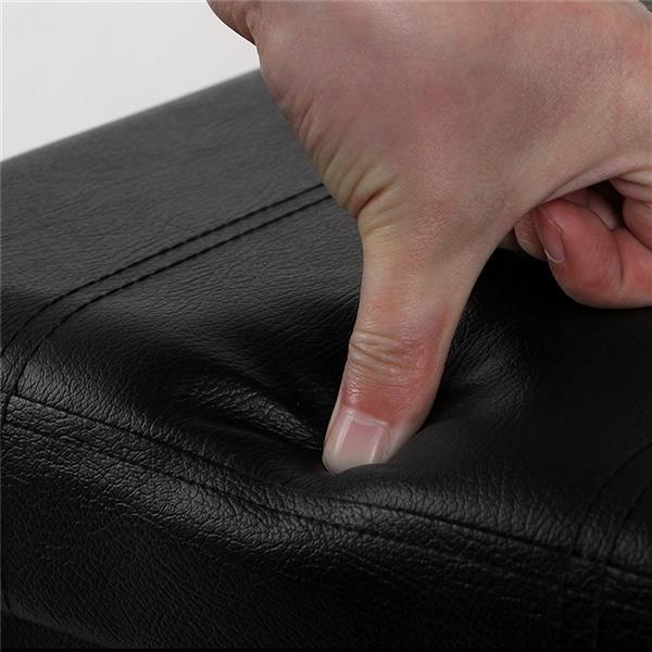PU Leather Footstool with Leather Button Footstool Black 110*38*38cm