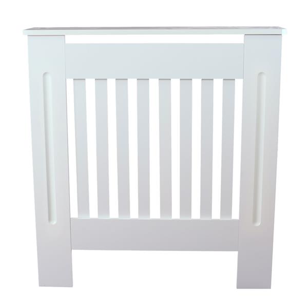 Simple Traditional Design Ventilated E1 MDF Board Vertical Stripe Pattern Radiator Cover White S