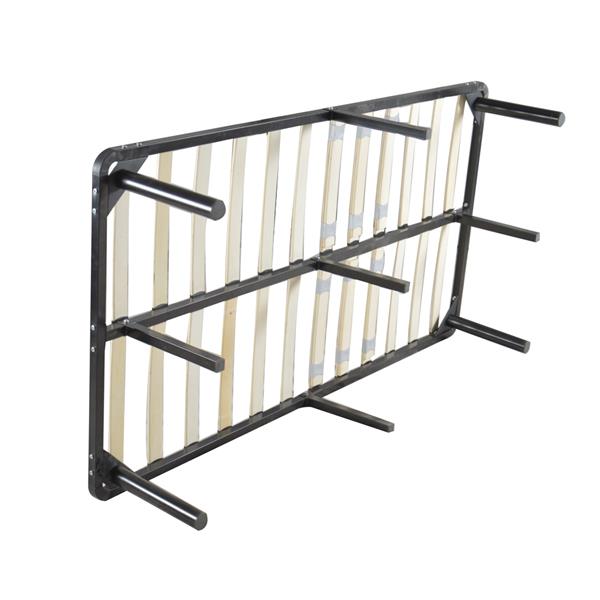 74*38*14 Wooden Bed Slat and Metal Iron Stand Twin Size Iron Bed Black