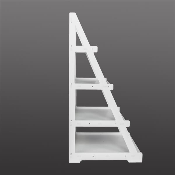 Wood Plastic 4-Tier Ladder Style Shelf Plant Stand White