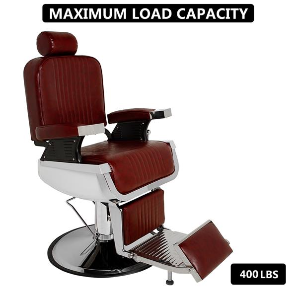 All Purpose Recline Hydraulic Barber Chair Heavy Duty Salon Spa Beauty Equipment Burgundy